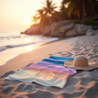 Toalla De Playa Aceite De Aguas Agudas Agudas Abstractas Costeras