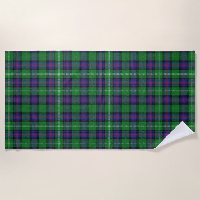 Toalla De Playa Acentos escoceses Clan Sutherland Tartan (Anverso)