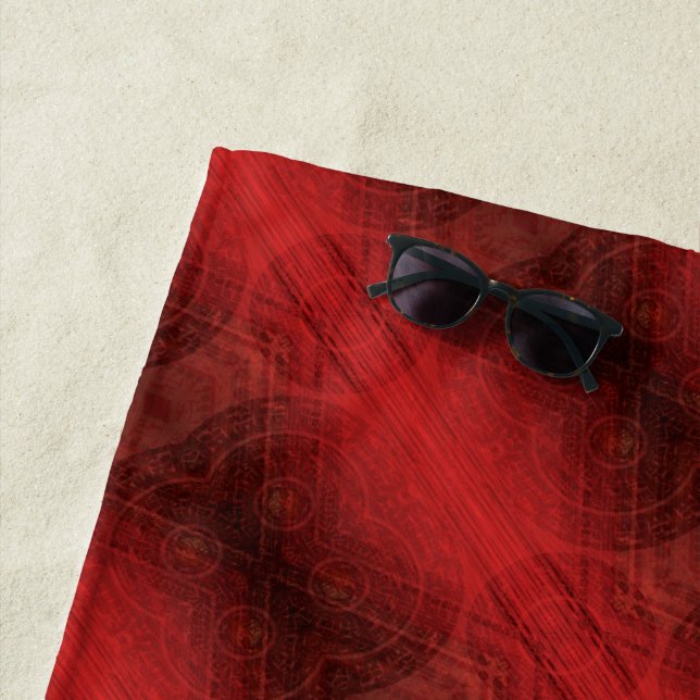 Toalla De Playa Aceptación | Medallones de Meditación Roja (In situ)