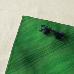 Toalla De Playa Aceptación Patrón de boho ecléctico verde
