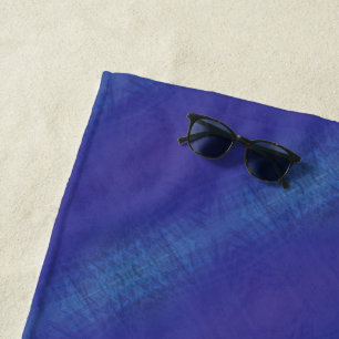 Toalla De Playa Aceptación Patrón Shibori Violeta Azul Índigo