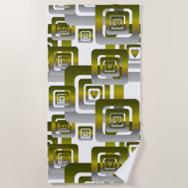 Toalla De Playa Activate My Heart Pattern Silver