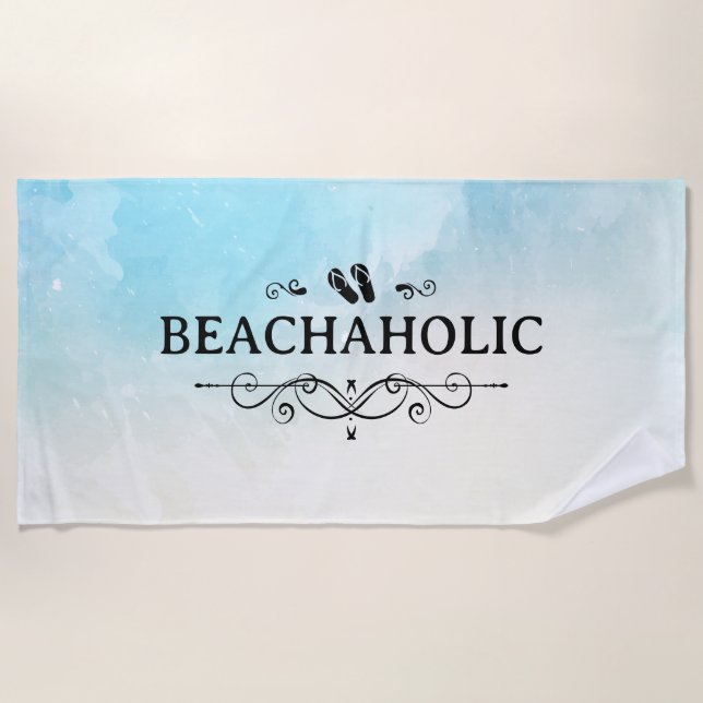 Toalla De Playa Acuarela Beachaholic (Anverso)