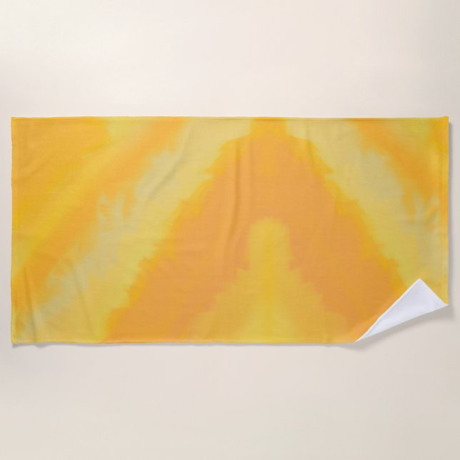 Toalla De Playa Acuarela de Naranja Soleada Citrus  (Anverso)