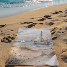 Toalla De Playa Acuarela de Vela Pacífica