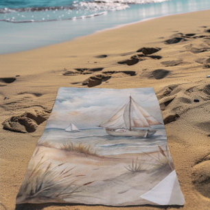 Toalla De Playa Acuarela de Vela Pacífica