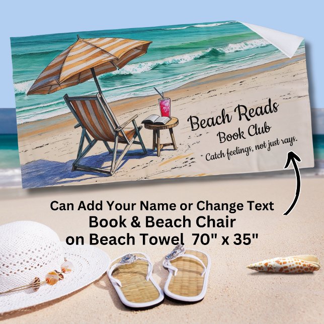 Toalla De Playa Add Name Text Beach Reads Book Club (Subido por el creador)