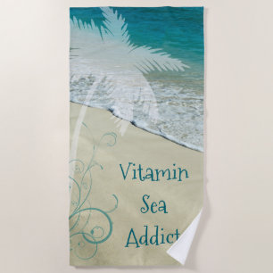 Toalla De Playa Adicto al mar de la vitamina