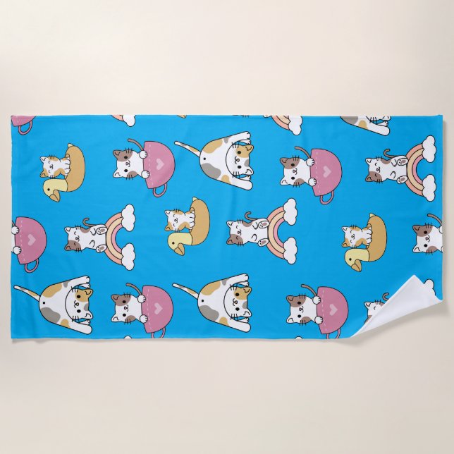 Toalla De Playa Adorable Kitty Cats (Anverso)