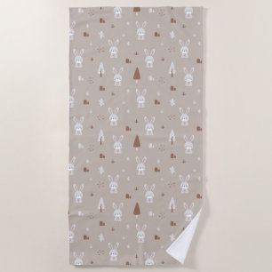 Toalla de playa Adorable Rabbit Pattern