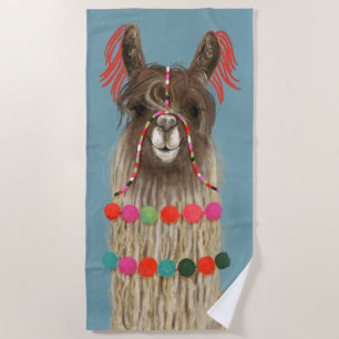 Toalla De Playa Adored Llama - Brown