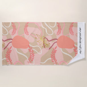 Toalla De Playa Aesthetic Leaf Design