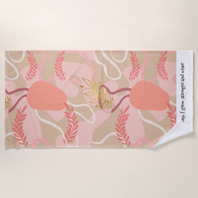 Toalla De Playa Aesthetic Leaf Design (Anverso)