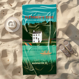 Toalla De Playa Afiche de viaje retro La cala de Fletcher en Washi