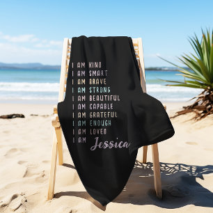 Toalla De Playa Afirmaciones positivas para el Personalizado de Sa
