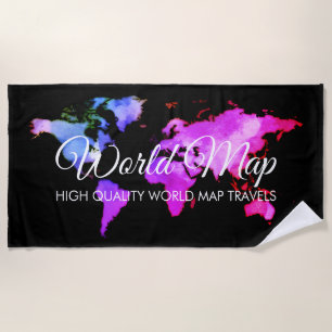 Toalla De Playa Agente de Viajes de Aventura Mapa Mundial Elegante