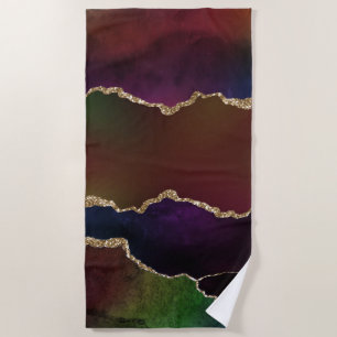 Toalla De Playa Agitación oscura intensa Moody Rainbow Jewel Ton