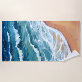 Toalla De Playa Agua de las olas del océano azul