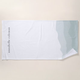 Toalla De Playa Agua Dip Dye Sage Green Ombre Elegante