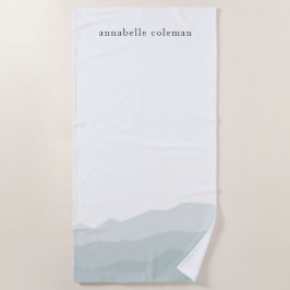 Toalla De Playa Agua Dip Dye Sage Green Ombre Elegante