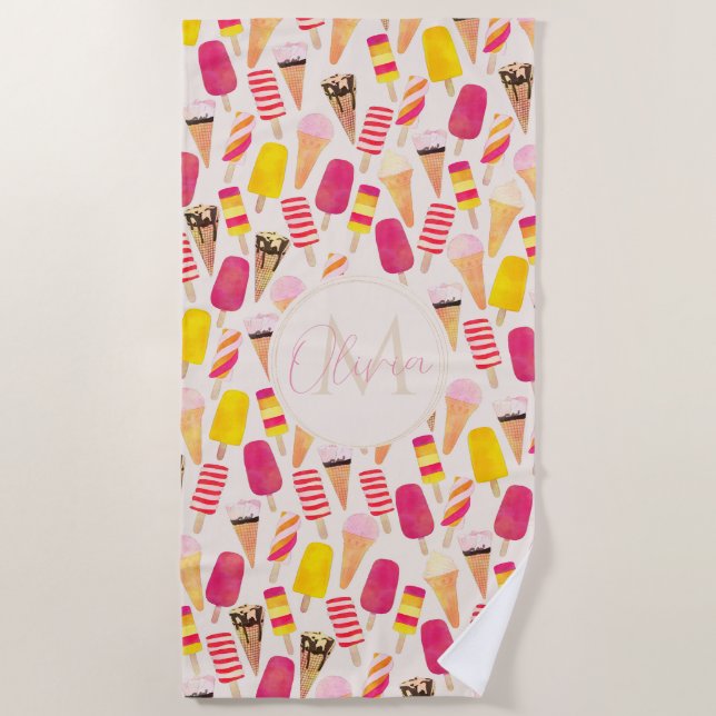 Toalla De Playa Agua dulce de verano Hielo Crema (Anverso)