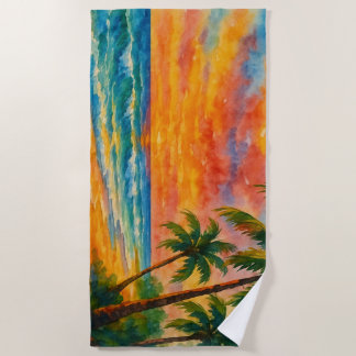 Toalla De Playa Agua Tropical Beach Sunset