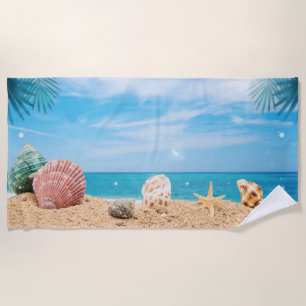Toalla De Playa Aguas turquesas de Isla Tropical