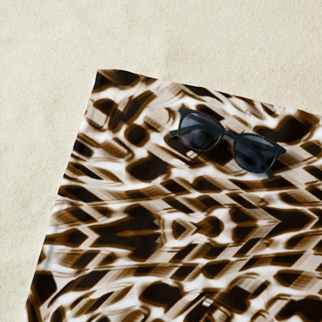 Toalla De Playa Agujeros torcidos marrones en movimiento, oscuros  (In situ)