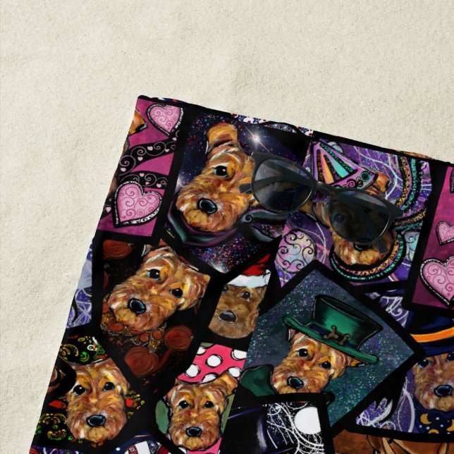 TOALLA DE PLAYA AIREDALE TERRIER (In situ)