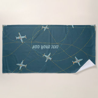 Toalla De Playa Airplane Beach Towel – Personalised with Your Text