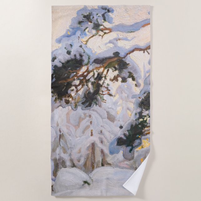 Toalla De Playa Akseli Gallen-Kallela - Bosque en invierno (Anverso)