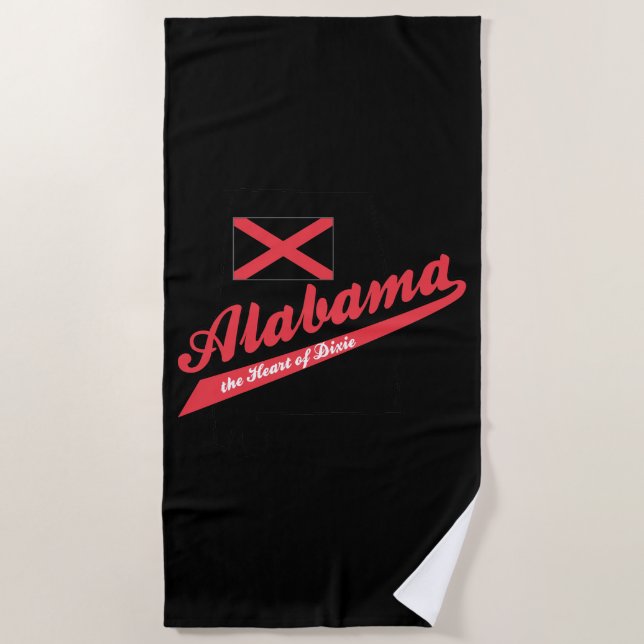 Toalla De Playa Alabama Corazón de Dixie (Anverso)