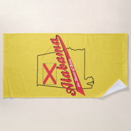 Toalla De Playa Alabama Corazón de Dixie