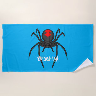 Toalla De Playa Alarmante ilustracion personalizado de araña de vi