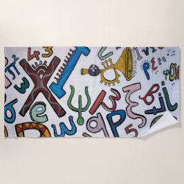 Toalla De Playa Alfabeto colorido