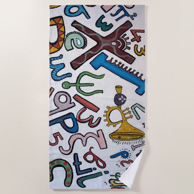 Toalla De Playa Alfabeto colorido (Anverso)