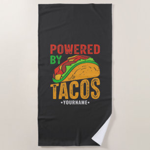 Toalla De Playa Alimentado por Tacos Mexicanos Food Lover