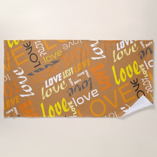 Toalla De Playa Alive Naranja Gallery Love Words Art (Anverso)