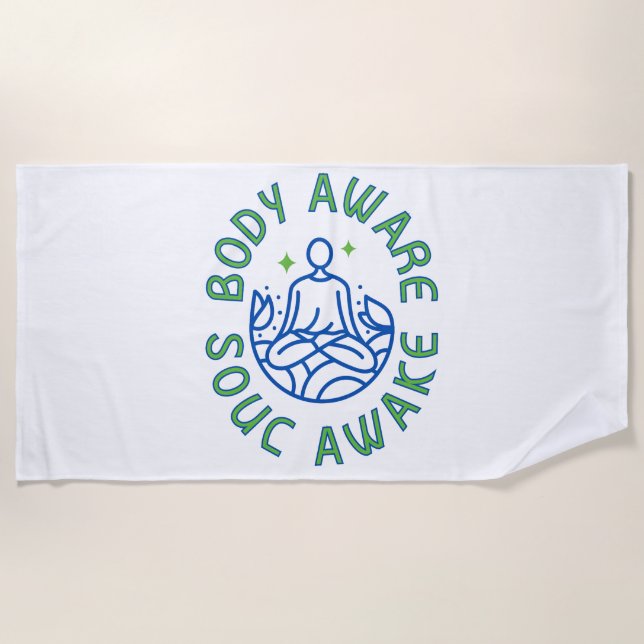 Toalla De Playa Alma Despierta Cuerpo Consciente (Anverso)