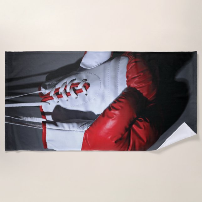 Toalla De Playa Almohada de guantes de boxeo (Anverso)