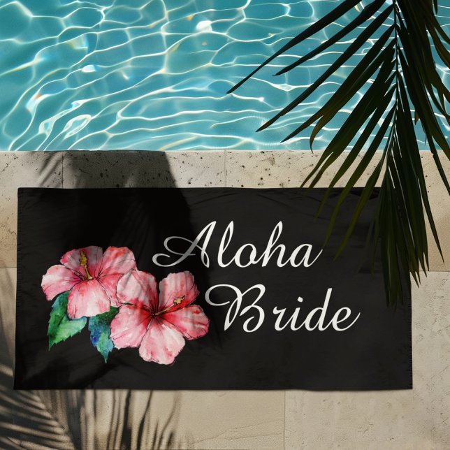 Toalla De Playa Aloha Bride Pink Tropical Floral (Subido por el creador)