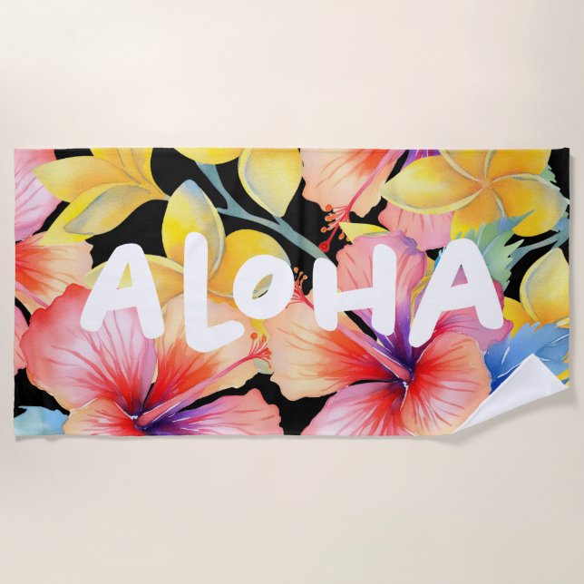 Toalla De Playa Aloha Floral Beach Towel v2 (Anverso)