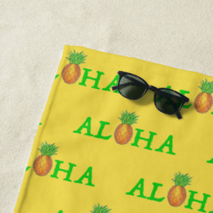 Toalla De Playa ALOHA Fruta tropical hawaiana de piña