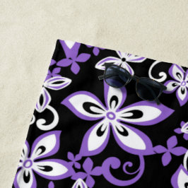 TOALLA DE PLAYA ALOHA HAWAII (NEGRO/PURPLE)
