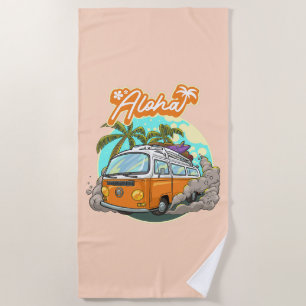 Toalla De Playa Aloha Retro Surf Van