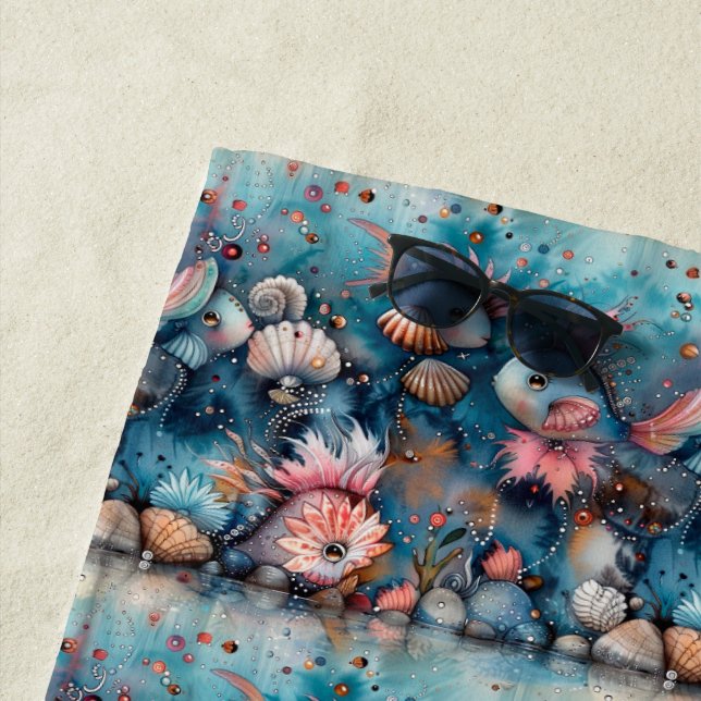 Toalla De Playa Alumnos de peces divertidos del mar (In situ)