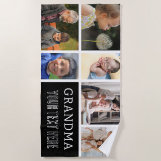 Toalla De Playa Ama tu abuela | Collage de fotos y texto