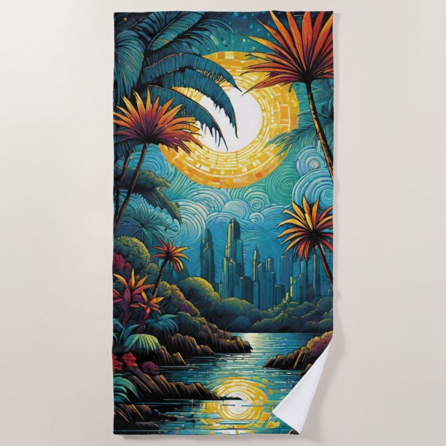 Toalla De Playa Amanecer tropical (Anverso)
