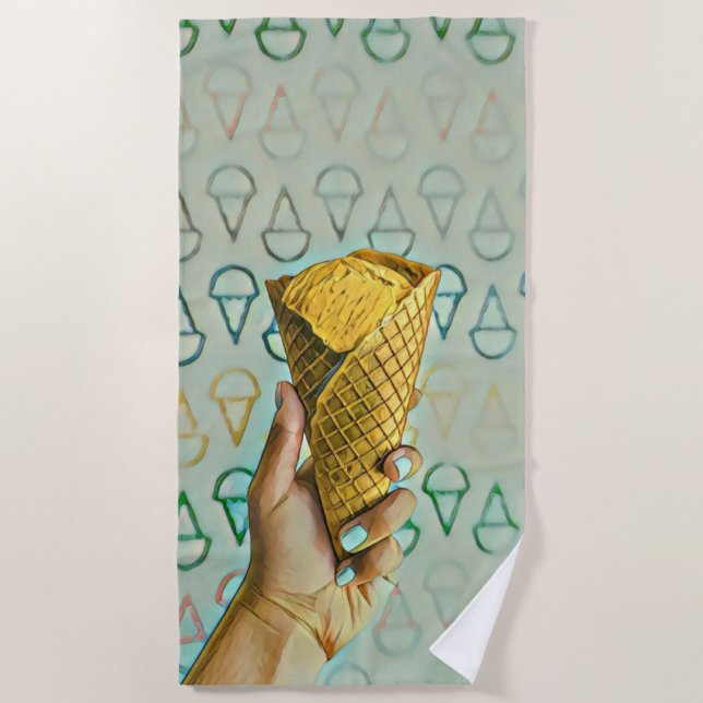 Toalla De Playa Amantes de helados de verano (Anverso)
