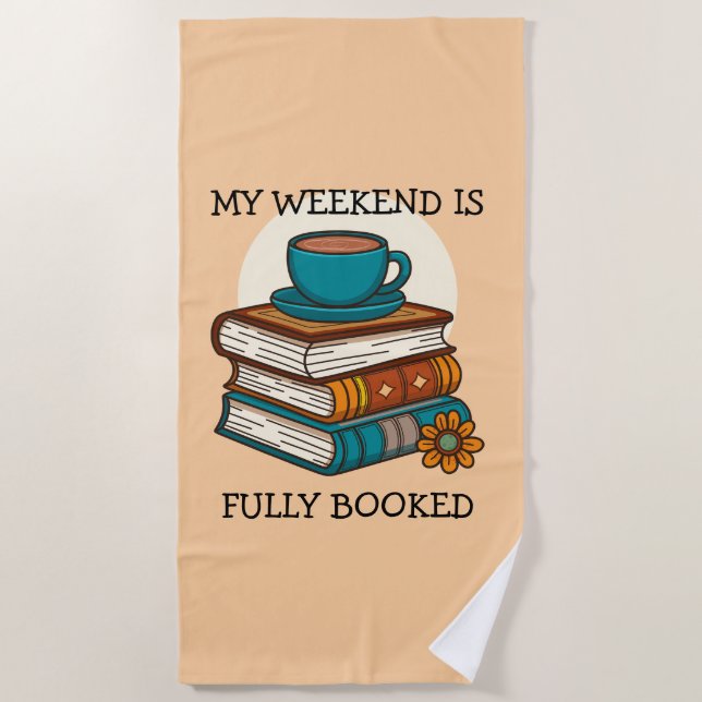 Toalla De Playa Amantes de libros completos de fin de semana (Anverso)